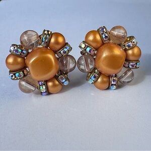 Vintage Kramer rosette earrings.